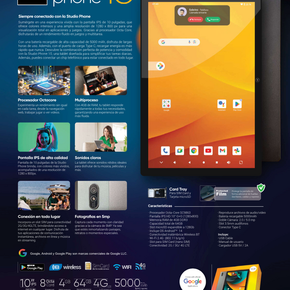 TABLET 4G 10 PULGADAS STUDIO PHONE MLAB 9339