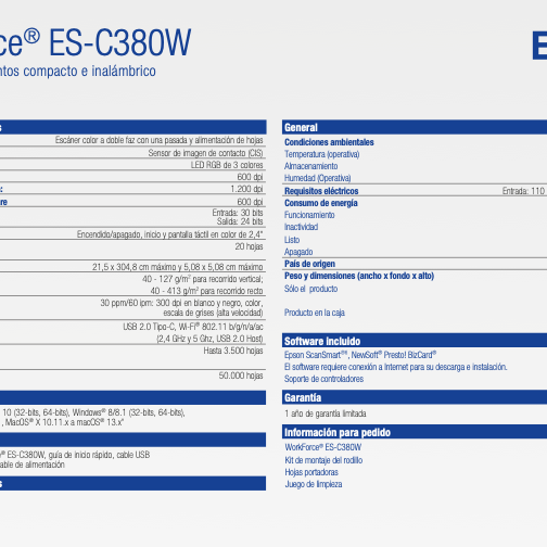 ESCANER COMPACTO ES-C380W EPSON