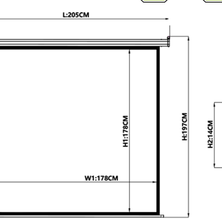 TELON ELECTRICO MURAL 178 X 178 Cms (CON CONTROL REMOTO)