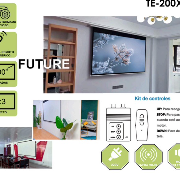 TELON ELECTRICO MURAL 203 X 152 Cms (CON CONTROL REMOTO)