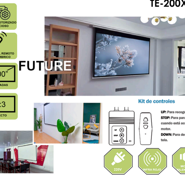 TELON ELECTRICO MURAL 203 X 152 Cms (CON CONTROL REMOTO)