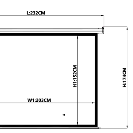 TELON ELECTRICO MURAL 203 X 152 Cms (CON CONTROL REMOTO)