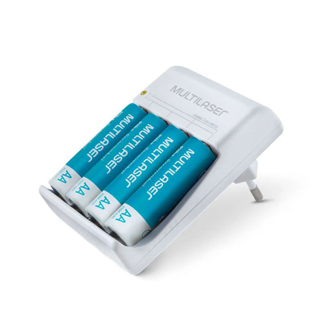 Cargador + 4 Pilas AA 2500MAH recargables Multilaser