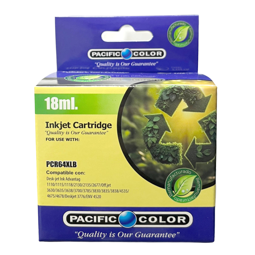 Cartucho de Tina Alternativo Pacific Color 664XL Negra