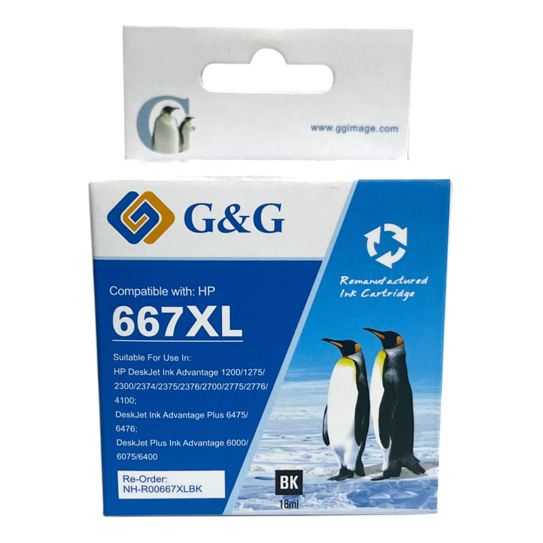 Cartucho de Tinta Alternativo 667XL Negro G&G 174580