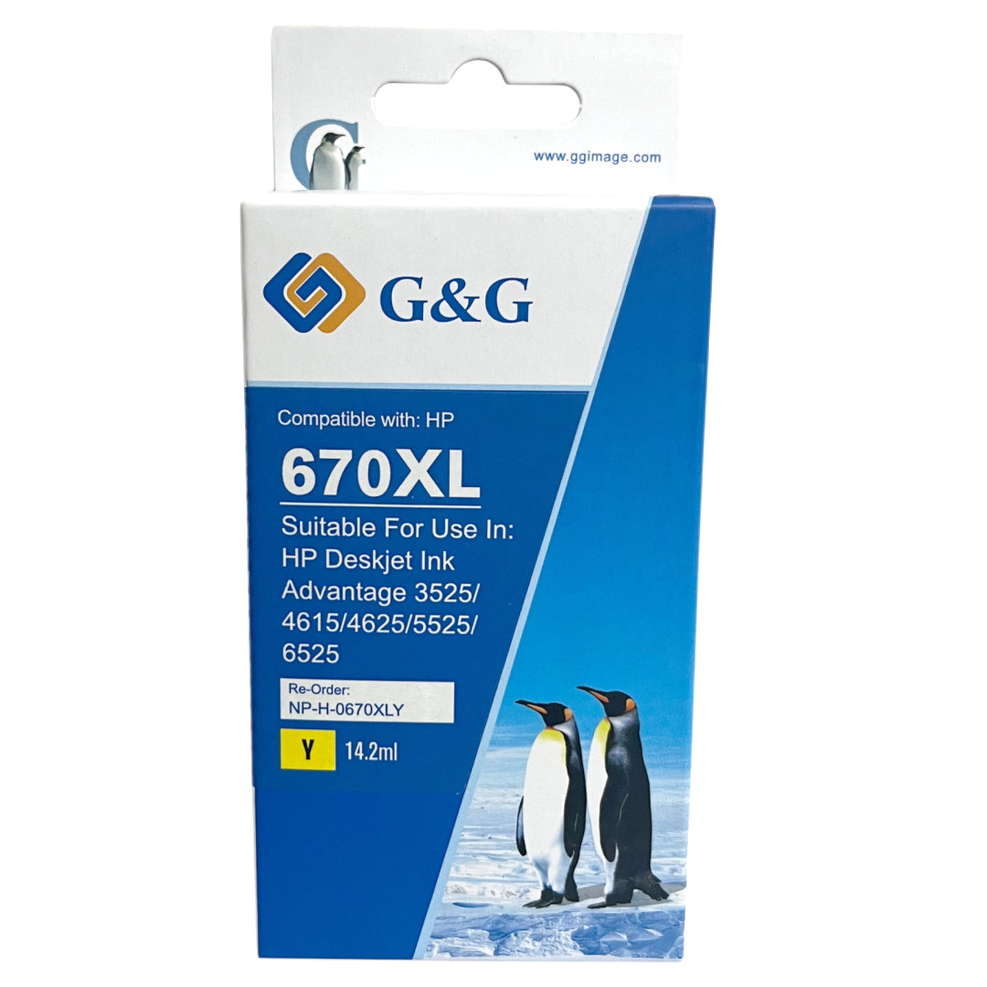 Cartucho de Tinta Alternativo 670XL Amarillo G&G