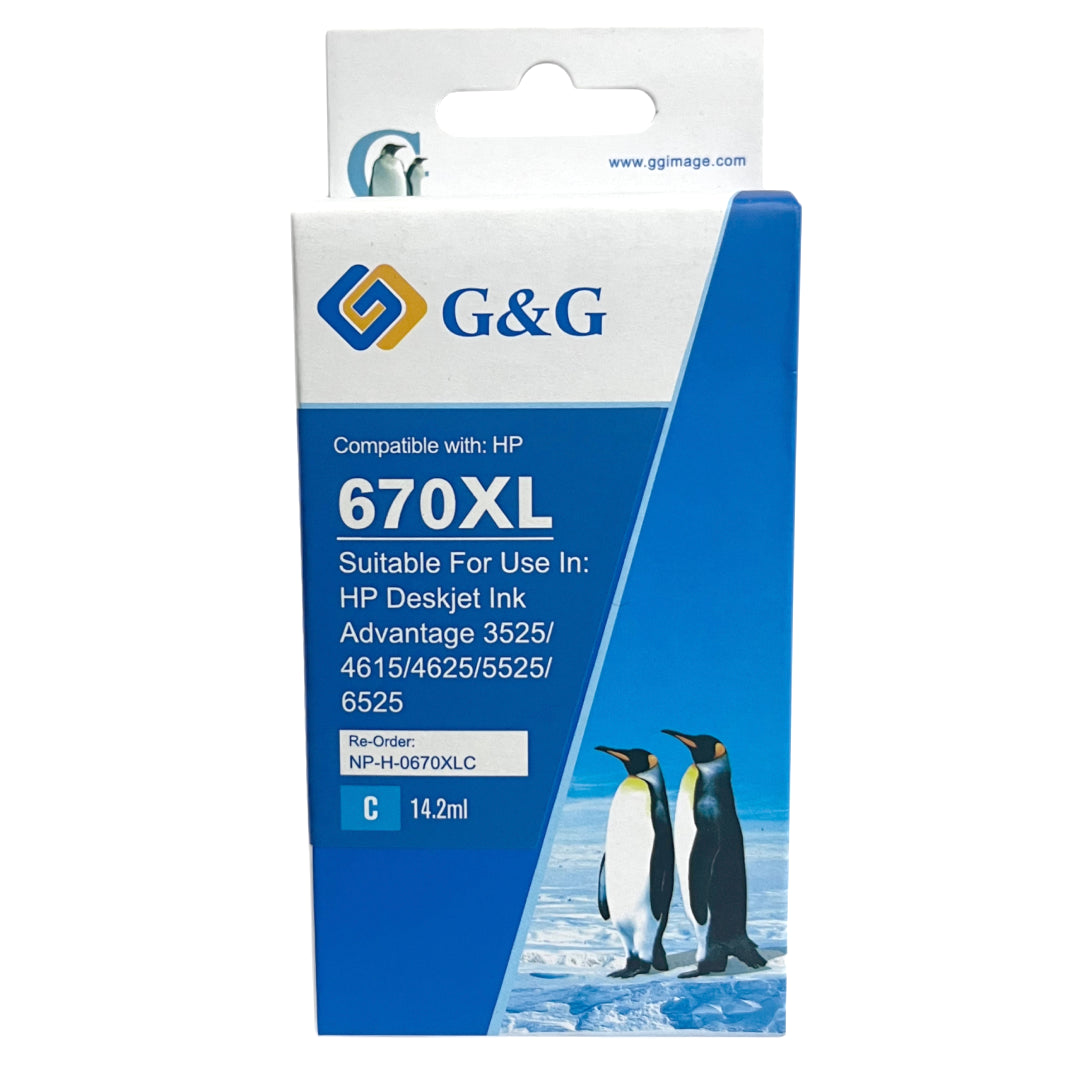 Cartucho de Tinta Alternativo 670XL Cyan G&G