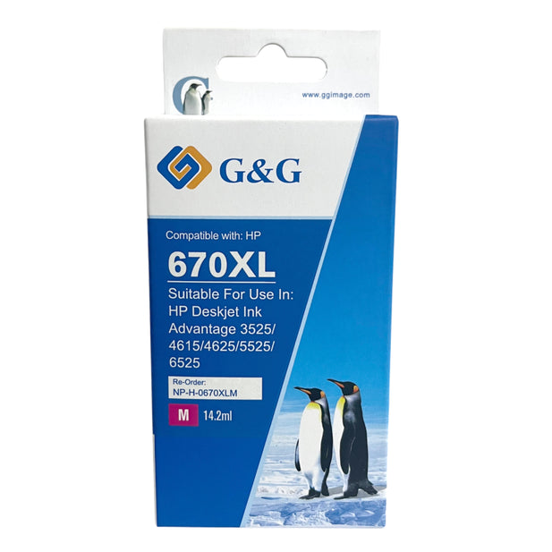 Cartucho de Tinta Alternativo 670XL Magenta G&G