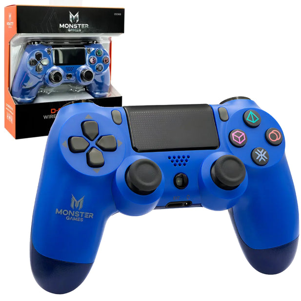 Control Joystick Inalámbrico Monster Azul 05068 PS4 Bluetooth Doble Vibración