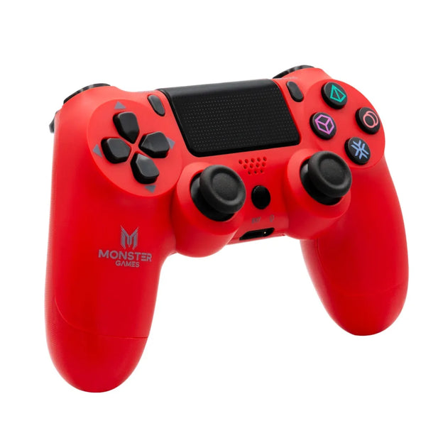 Control Joystick Inalámbrico Monster Rojo 05067 PS4 Bluetooth Doble Vibración