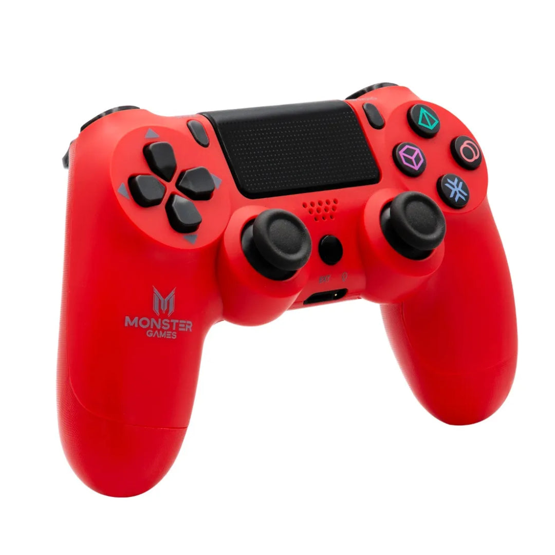 Control Joystick Inalámbrico Monster Rojo 05067 PS4 Bluetooth Doble Vibración