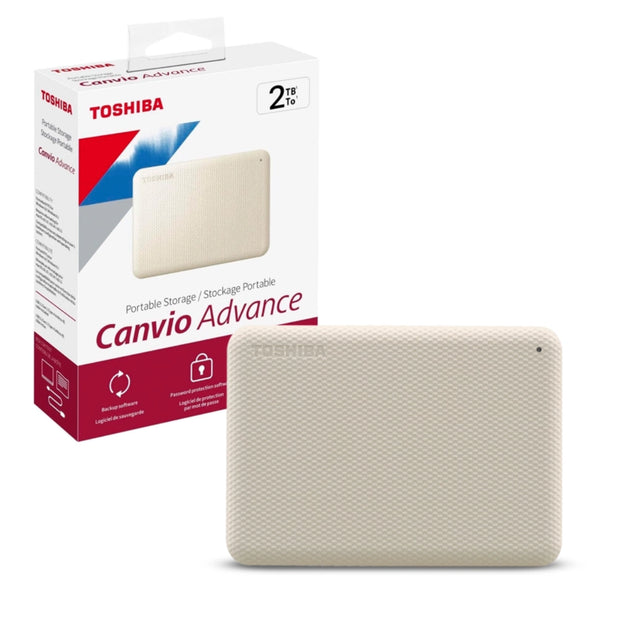 DISCO DURO PORTABLE 2TB BLANCO CANVIO ADVANCE TOSHIBA