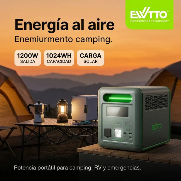 Estación de Energía Portátil Ewtto ES1200 1024Wh 1200W LiFePO4