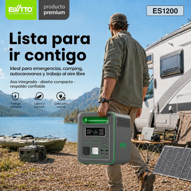 Estación de Energía Portátil Ewtto ES1200 1024Wh 1200W LiFePO4