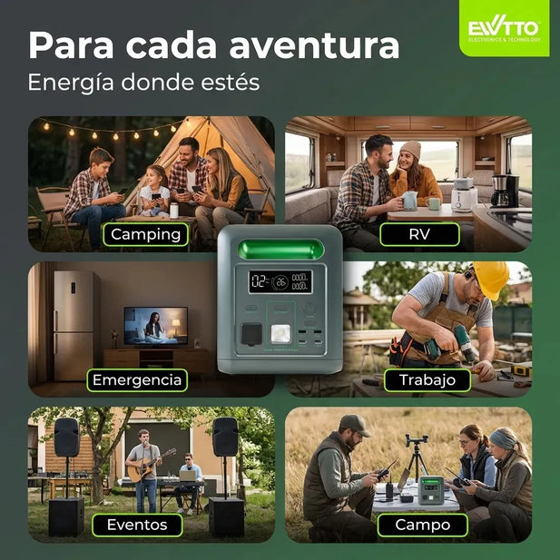 Estación de Energía Portátil Ewtto ES1200 1024Wh 1200W LiFePO4