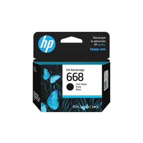 Cartucho HP 668 Negro Original 7FP37VL DeskJet Plus Ink Advantage 6075 6076 6475 6476