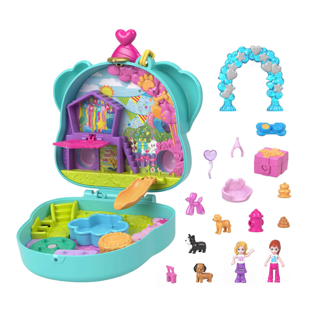 ESTUCHE FIESTA DE CUMPLEAÑOS DE PERRITO POLLY POCKET FRY35 HKV30