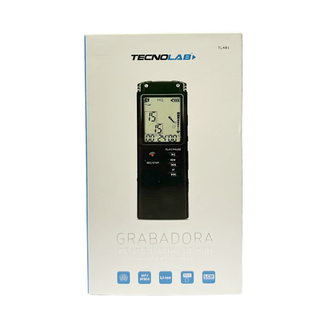 GRABADORA DE VOZ DIGITAL 8GB TL481 TECNOLAB
