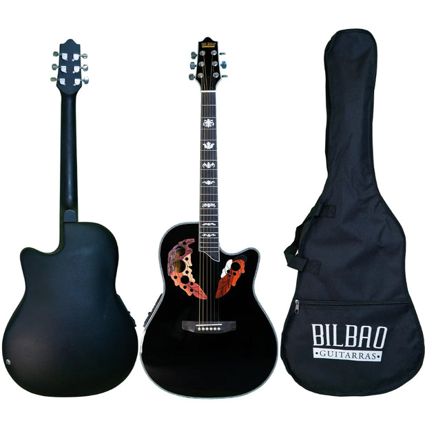 Guitarra Electro Acustica 41" Bilbao  NEGRA BIL-800CE-BK FIBRA