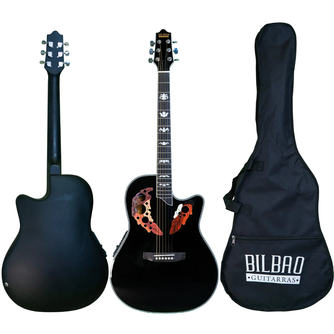 Guitarra Electro Acustica 41" Bilbao  NEGRA BIL-800CE-BK FIBRA