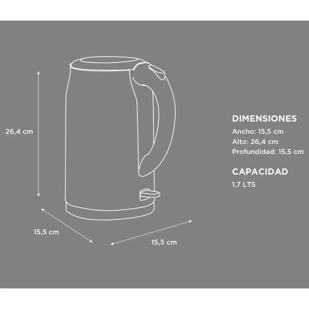 HERVIDOR ELECTRICO 1.7L NEGRO MK-17PBK MIDEA