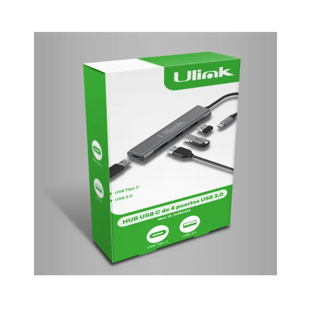 HUB 4 PUERTOS USB 3.0 TIPO-C ULINK UL-HUBC401