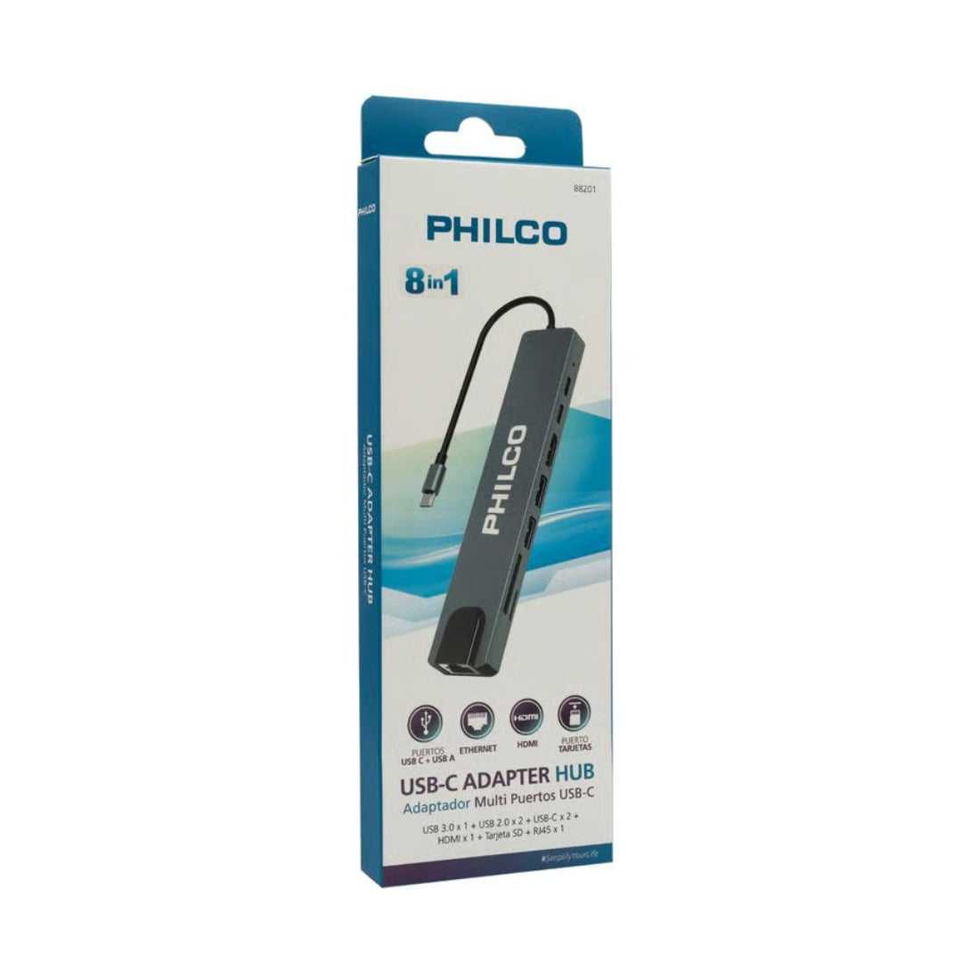 HUB 8 EN 1 TIPO C A USB 88201 PHILCO