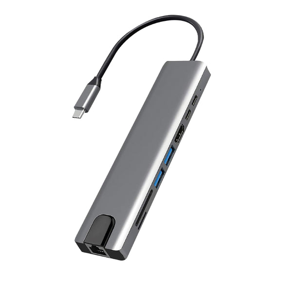 HUB 8 EN 1 TIPO C A USB/HDMI/TF/RED TL362 TECNOLAB