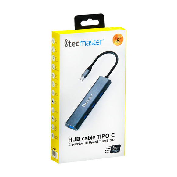 HUB TIPO-C X4 USB 3.0 TECMASTER TM-100533