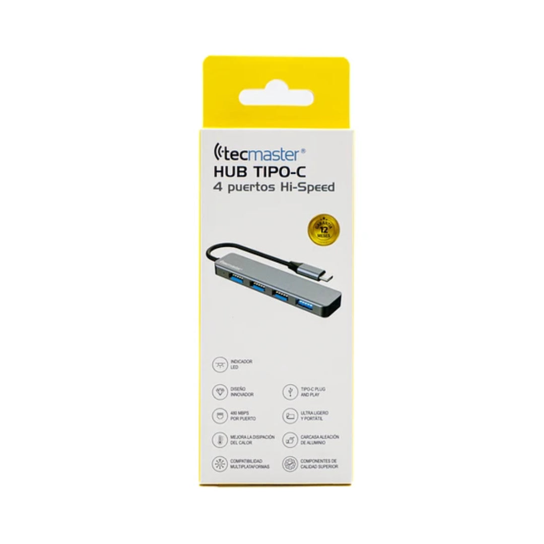 HUB TIPO-C X4 USB TECMASTER TM-100526