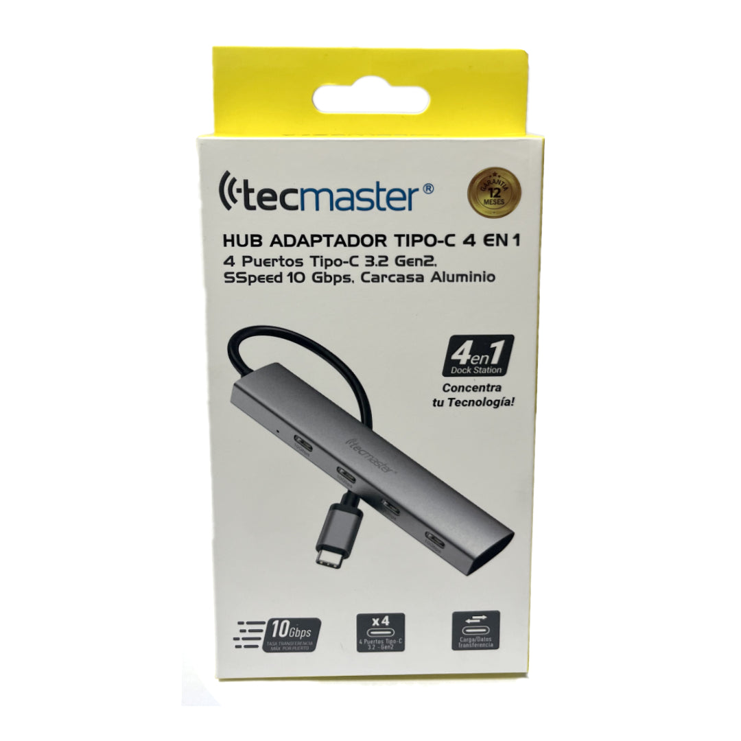 HUB TIPO-C X4 USB-C TECMASTER TM-100554