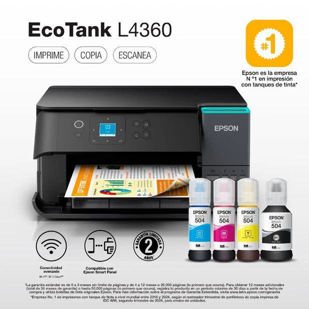 Impresora Epson Ecotank L4360 Multifunción 3/1 Duplex Wi-Fi