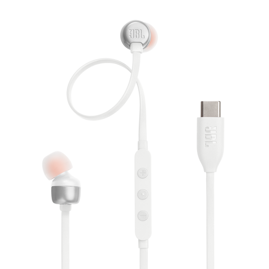 Audífonos JBL Tune 310C USB-C In-Ear Pure Bass Hi-Res Micrófono Integrado Blanco