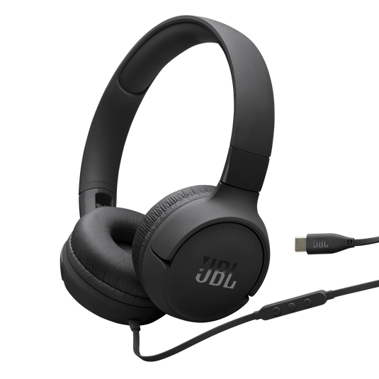 Audífonos JBL Tune 520C USB-C Negro On-Ear Con Cable Hi-Res 10-40kHz Pure Bass