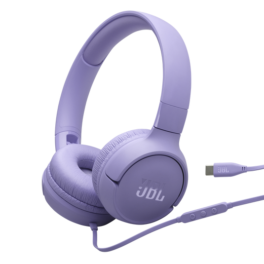 Audífonos JBL Tune 520C USB-C Púrpura On-Ear Con Cable Hi-Res 10-40kHz Pure Bass