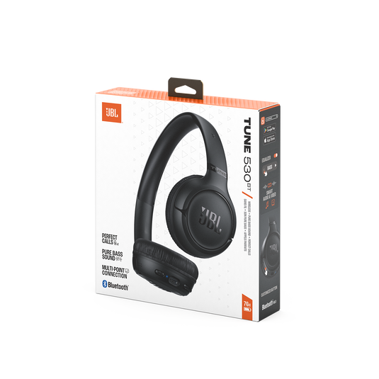 Audífonos JBL Tune 530BT Negro On-Ear 76h Bluetooth 6.0 Pure Bass Plegable
