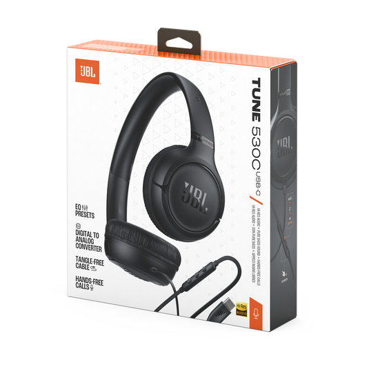 Audífonos JBL Tune 530C Negro On-Ear USB-C Con Cable Pure Bass 20-40kHz
