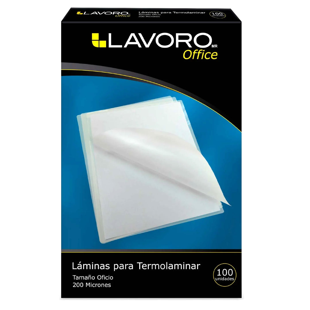 LAMINAS TERMOLAMINAR 228 X 340 OFICIO MM 200 MICRONES LAVORO 423627