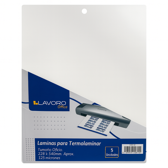 LAMINAS TERMOLAMINAR 125 MIC 5 UN FORMATO OFICIO LAVORO 445719