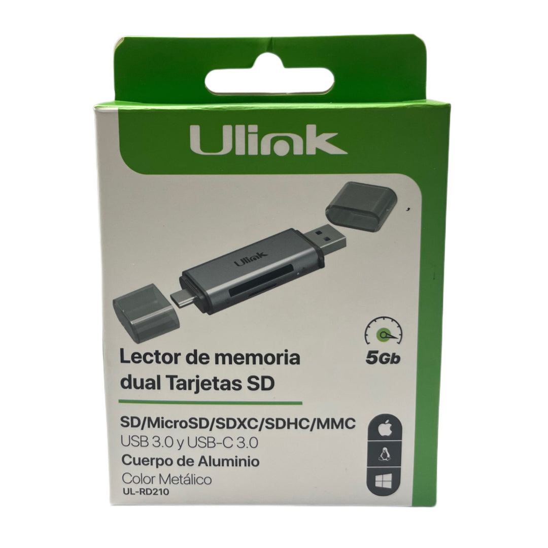 LECTOR DE MEMORIA SD/MICROSD TIPO-C/USB ULINK UL-RD210