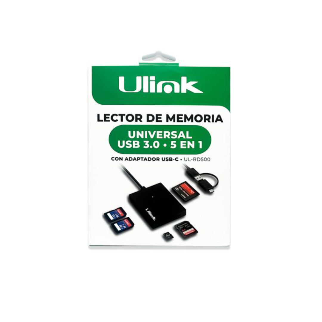 LECTOR DE MEMORIAS UNIVERSAL USB 3.0 5 EN 1 ULINK UL-RD500