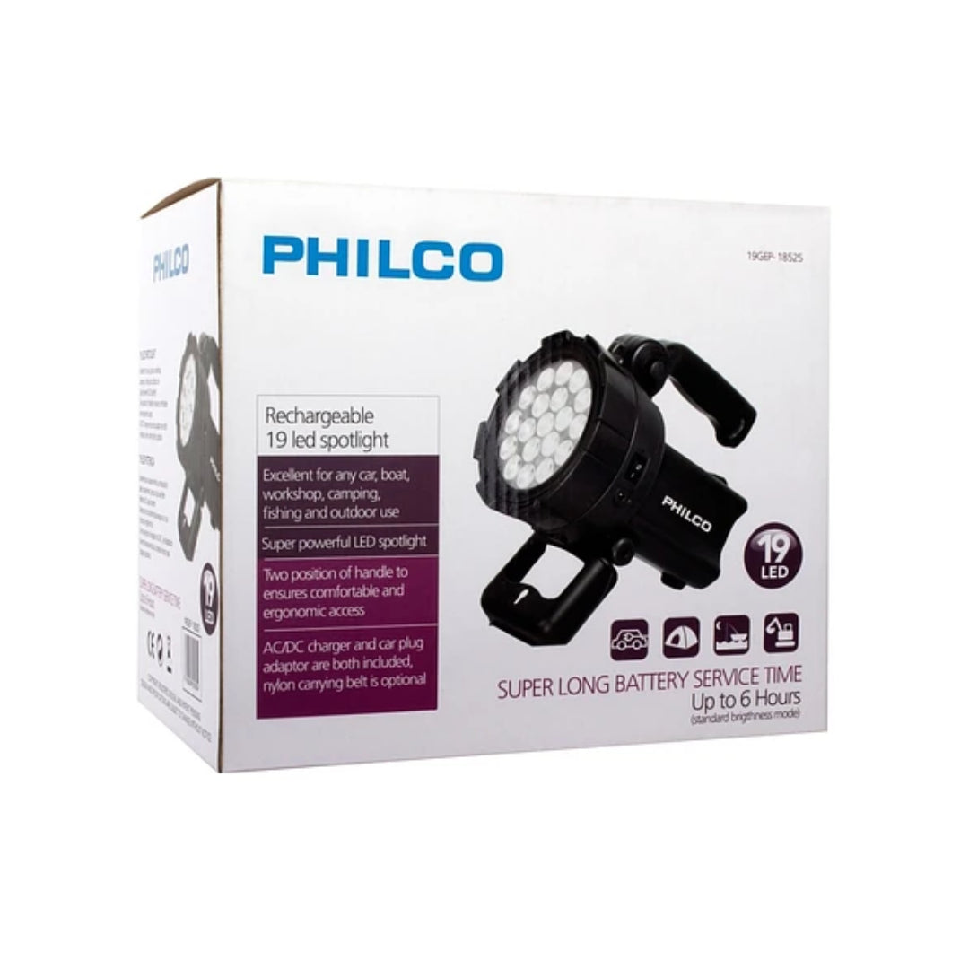 LINTERNA RECARGABLE 19LED PHILCO 19GEP-18525