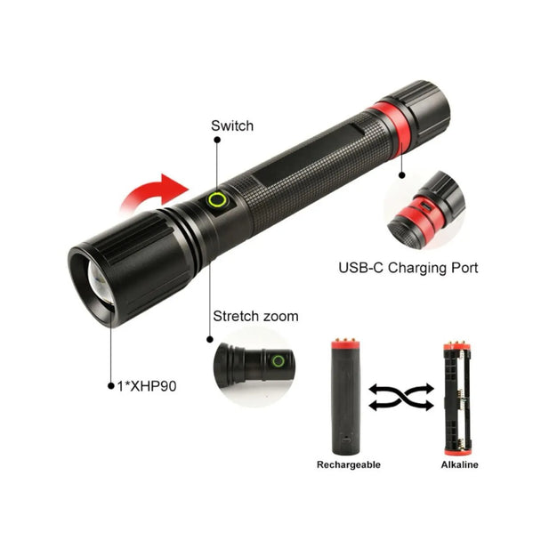 LINTERNA TACTICA RECARGABLE 5000LM LEDBY LB-FL8100