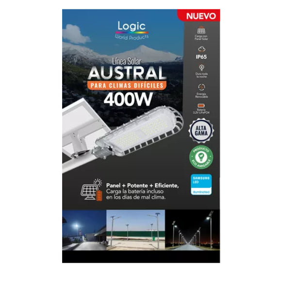 LUMINARIA SOLAR AUSTRAL 2200LM 400W LOGIC BLANCA