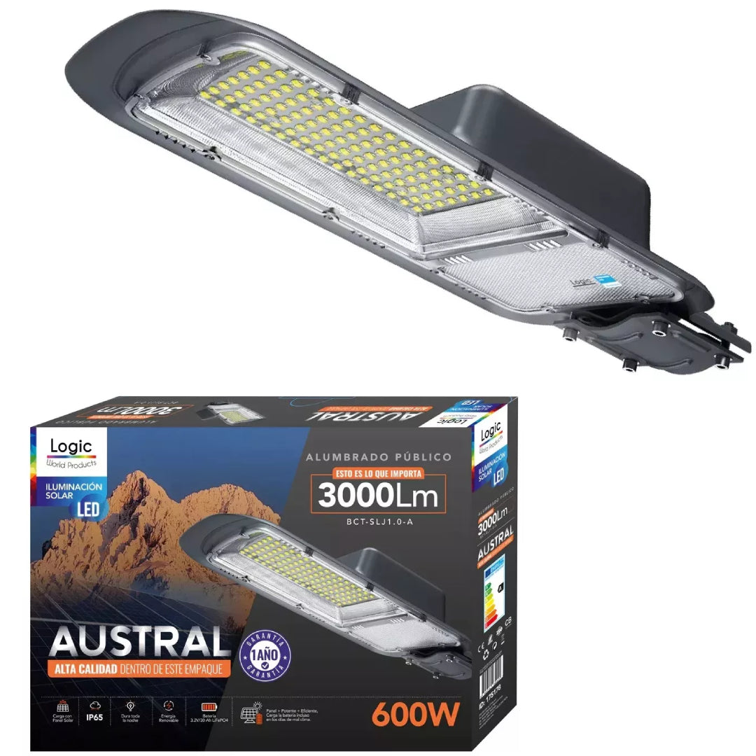 LUMINARIA SOLAR AUSTRAL 3000LM 600W LOGIC CALIDA 175256