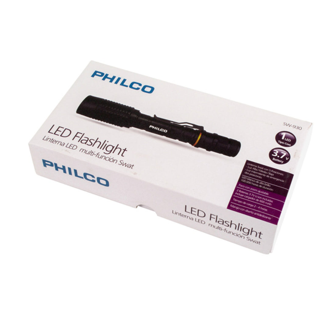 Linterna Led Swat Recargable Philco SW-930