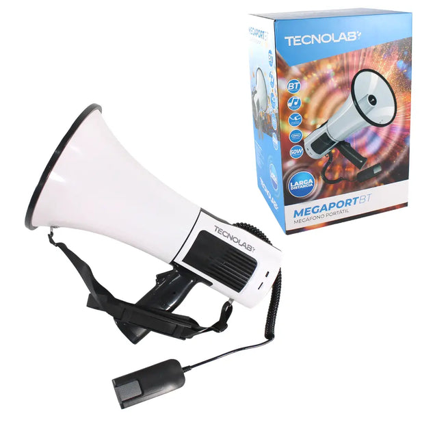 MEGAFONO 50W RECARGABLE + MICROFONO TECNOLAB TL852