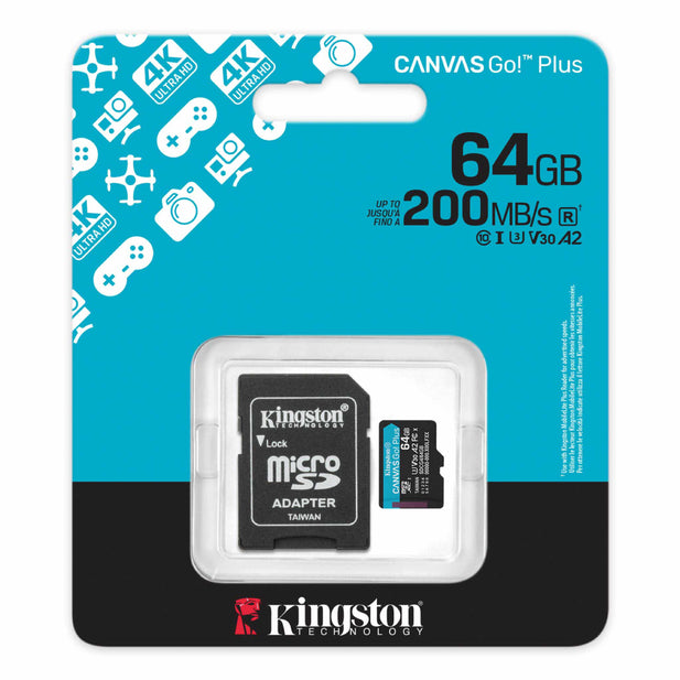 MEMORIA MICRO SD 64GB CANVAS GO PLUS KINGSTON