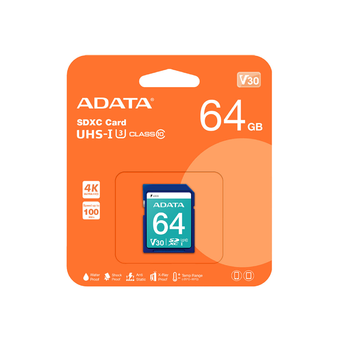MEMORIA SD UHS-I C10 V30 64GB ADATA