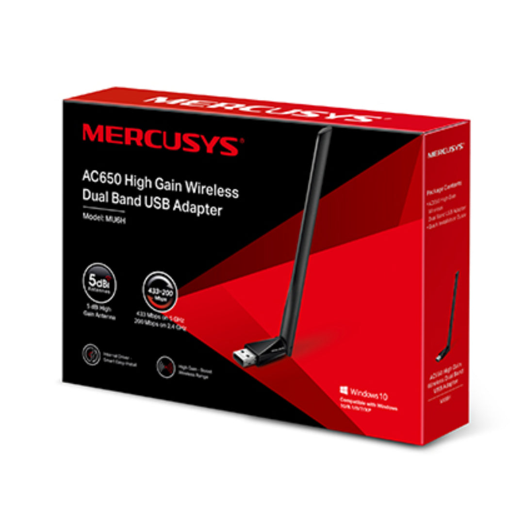 ADAPTADOR WIFI USB DUAL BAND 5G AC650 MERCUSYS MU6H